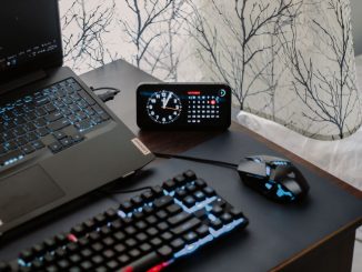 laptop and eelctronics on desk