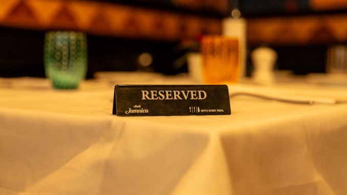 reserved sign on elegant restaurant table